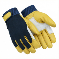 Gants de travail mécaniques de protection robustes en peau de mouton lisse de qualité supérieure, fabriqués sur mesure, respirants et conçus pour une utilisation avec les doigts libres