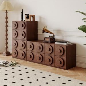 Meubles de décoration de salon en chêne <span class=keywords><strong>Armoire</strong></span> de rangement en bois moderne à 3 portes Table de chevet carrée Canapés Meuble de rangement TV - Product Image 1