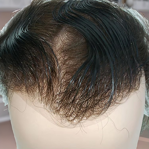 วิกผมผู้ชายแบบแฮนด์เมด PU บางเฉียบ  ทำจากผมแท้ธรรมชาติอินเดีย  ทรงตรง  ดีไซน์สวย  พร้อมท็อปเป้เสริมผม - Product Image 2