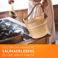 Ember Sauna kayu alami dengan Set sendok, aksesori ember infus tahan lama untuk sesi Sauna tradisional dan uap