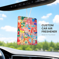 Désodorisant de voiture rectangulaire personnalisé en papier, carte parfumée suspendue avec logo, impression couleur recto-verso