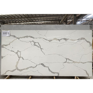 Dalle de calacata de quartz de luxe pierre de quartzite de chine comptoir de cuisine dalle de quartz blanc poli - Product Image 2