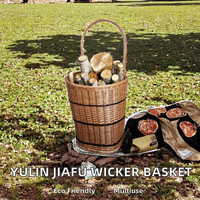YULIN JIAFU Panier de rangement multifonctionnel en osier naturel écologique 35x45x58 cm pour le shopping et le transport de bois