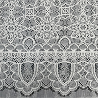 YY Haute Qualité À Grande Échelle Floral 60% Coton 40% Nylon Cils Cordon Blanc Dentelle Tissu pour Femmes Vêtement Robe De Soirée