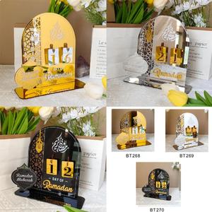 Calendario conto alla rovescia Ramadan acrilico con Base Mubarak Islam regali dell'avvento Ramadan Home Desktop Decora calendario numeri conto alla rovescia - Product Image 3