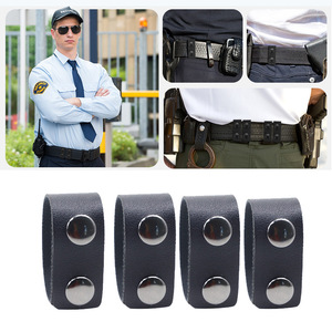 Tactical Belt Buckle Set 4pcs Black PU Leather Duty Gear For Security Uniforms - Product Image 1