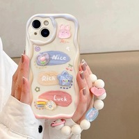 Coque de téléphone créative en TPU avec motif de dessin animé mignon et dragonne, étui antichoc souple en TPU imprimé Kawaii pour iPhone 17 Pro Max