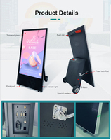 Écran publicitaire portable numérique sur pied, étanche IP65, 43 pouces, luminosité 1500 nits, alimenté par batterie, pour affichage de posters en extérieur