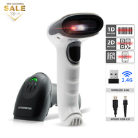Xincode 2D 2.4G Scanner de codes à barres sans fil Pistolet de numérisation portable Scanner de codes à barres USB pour l'inventaire Supermarché X-9701C