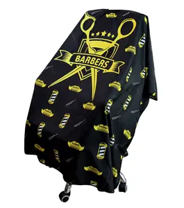 도매 이발사 cape capás 사용자 정의 로고 디자인 살롱 블랙 소프트 커팅 헤어 미용 케이프