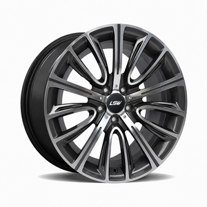 LS8144 5x120 5x112 18 19 20 นิ้ว ล้อฟอร์จขายส่ง สีเทาเมทัลลิก ขอบกัดลายวี สำหรับ BMW E46 E60 E92 X5 - Product Image 1