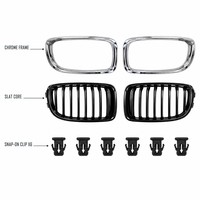 Paire de grilles avant F32 F33M gauche et droite OE 51137294817 51137294818, cadre chromé 9 lames noires, ensemble de grilles pour BMW Série 4