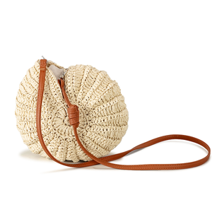 夏用ビンテージBohoクロスボディバッグレディーファッション手織りストロー財布シーシェル引き出し大容量ポリエステルビーチ用 - Product Image 3