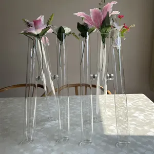Vase en <span class=keywords><strong>verre</strong></span> <span class=keywords><strong>cristal</strong></span> de luxe SPR pour mariage avec fleurs fraîches, support cylindrique transparent pour <span class=keywords><strong>d</strong></span>écoration de table et de lampadaire - Product Image 6