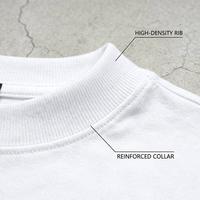 T-shirt blanc en coton 100% tricoté de qualité supérieure 300GSM |   Haut ample personnalisé éco-responsable pour streetwear