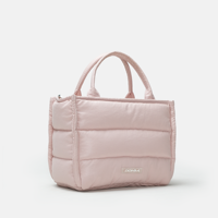 Bolso de hombro hinchado de nailon personalizado, bolso de mano acolchado práctico y suave con cremallera, bolso de mano hinchado ligero a la moda