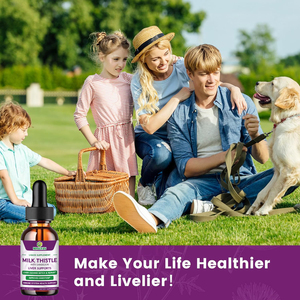 Gouttes de Chardon-Marie Bio en Gros pour la Santé du Foie, l'Équilibre Digestif, la Détoxification, le Soutien Immunitaire, Mélange Herbal Vitalité à la Silimarine - Product Image 4