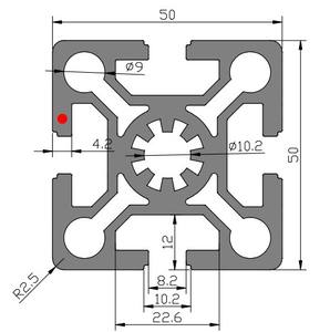 Fábrica de Perfiles de Aluminio en Stock, Suministro de Perfil de Aluminio Industrial Estándar Europeo 5050W, 6063-T5, Óxido de Aluminio Blanco Plateado - Product Image 2