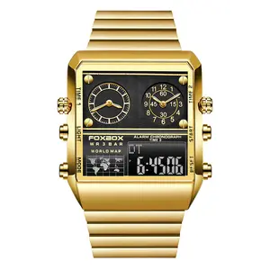 Montre Homme FOXBOX de Haute Qualité à <span class=keywords><strong>Quartz</strong></span> Électronique Multifonctionnelle Sportive Étanche Montre de Luxe Mode Relogio Masculino - Product Image 1