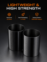 Tube en fibre de carbone de grand diamètre 50mm 80mm 100mm enroulé pour châssis de drone