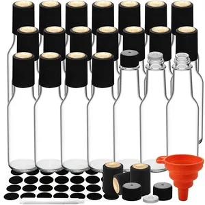 12 oz Sauce Glass Bottle with Black Plastic Lid for Sauces 12-pack - Great  for BBQ Sauce. Sometimes called a Ring Neck