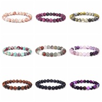Pulsera Elástica de Cuentas de Semillas de 8 mm con Piedras Preciosas Semipreciosas Naturales para Sanación con Cristales, Protección Energética, Equilibrio de Chakras, Regalo, Venta al por Mayor