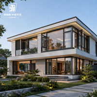 Ventana Abatible de Aluminio con Rotura de Puente Térmico, Hermética, de Doble Vidrio Aislante, Diseño Moderno para Sala de Estar, Marca YVETTE
