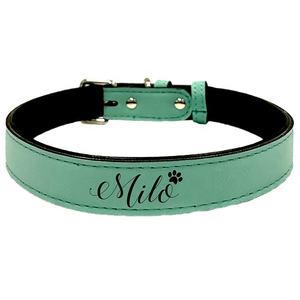 Collares para Mascotas de Cuero PU Impermeable con Cierre de Metal Ajustable Personalizado, Hundehalsband, <span class=keywords><strong>Collar</strong></span> de Perro de Cuero Sintético Grabable con Láser - Product Image 2