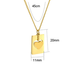 Collar de acero inoxidable chapado en oro para mujer, colgante de corazón, accesorios baratos para mujer, mejor amiga, bonito diseño, venta al por mayor - Product Image 2