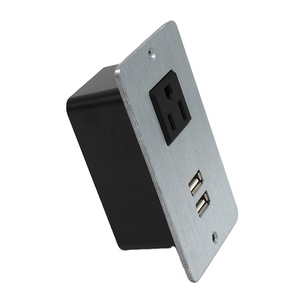 Electric Outlet 120V US Single Power Outlet With Dual USB Ports With Silver Cover