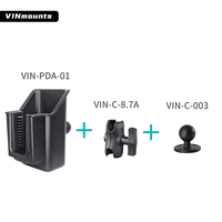 Support de fixation VIN pour lecteurs de codes-barres avec bras de 8,7 cm, base à boule de 1,5 pouces, rotation à 360° et anti-vibration pour chariots élévateurs/entrepôts
