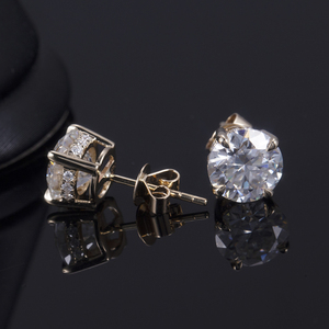 Joyería en Stock MSE-544 Pendientes Clásicos de Cuatro Garras en Oro Blanco de 18k con Diamantes Cultivados en Laboratorio de Forma Redonda - Product Image 2