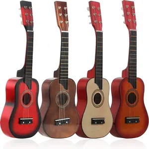 厂家直销25英寸七彩椴木六弦初学者儿童玩具精美吉他