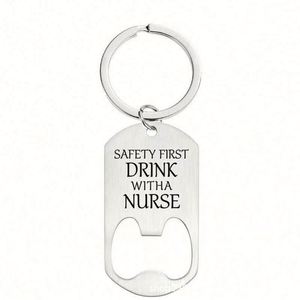 Porte-clés décapsuleur étanche en acier titane personnalisé style squelette, impression typographique Halloween, cadeau promotionnel avec logo personnalisé - Product Image 3