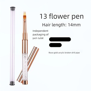 Ensemble de 14 pinceaux à ongles en nylon avec étui, pinceaux durables pour la peinture au gel, pour le nail art en salon - Product Image 5