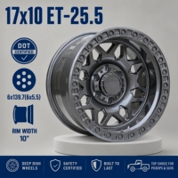 17x10 Tiefbettfelgen 6x139.7 Negativer Offset Aluminiumfelgen für Tacoma Tundra Prado Navara Bronco Chevy Suburban Tahoe GMC Ram