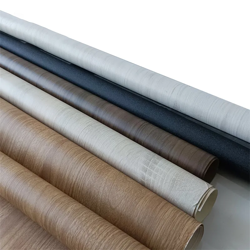 طبقة خشبية من PVC حبيبي مشهورة عالية الجودة لتغطية الأثاث وخزانة المطبخ وطبقة تغطية ألواح الفوم