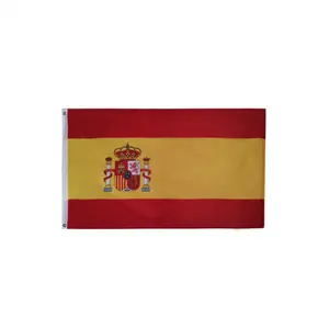 展示旗帜快速运输高品质批发100% 聚酯3x5ft英尺库存西班牙西班牙国旗