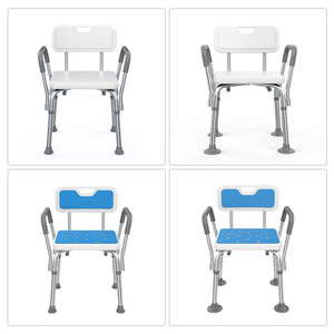 Aluminum Alloy Shower Chair 56cm x 40cm x 73-83cm <b>Adjustable</b> <b>Height</b> Non Slip Bathroom <b>Stool</b> For Elderly - Product Image 3