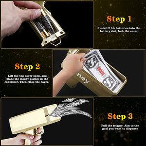 Gold Money Electronic Super Gun Handheld Spray Toy Plastic Birthday Shooter para Rain Make para Game Movies and Parties - Product Image 5