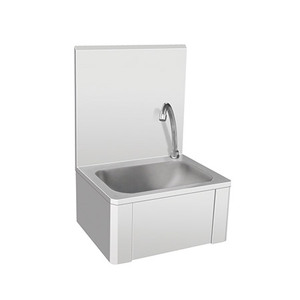 Lavabo à <span class=keywords><strong>main</strong></span> mural en acier inoxydable durable avec contrôle du genou, parfait pour le service alimentaire, la médecine et l'hospitalité - Product Image 4