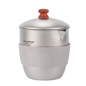 ชุดกาต้มน้ำและถ้วย<span class=keywords><strong>ชา</strong></span>ขนาดเล็กทำจากไทเทเนียมแท้ขนาด300มล. สำหรับบ้านหรือกิจกรรมกลางแจ้งเช่นการตั้งแคมป์การเดินทางแบบแบกเป้ - Product Image 2