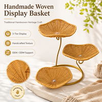 Panier de rangement en rotin à trois étages, écologique, fait main, pour pain, fruits, pique-nique, idéal pour salon et bureau – Vente directe usine
