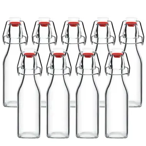 Fast dispatch Lead free flip top brewing 250ml 500ml glass bottles for kombucha