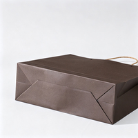 Sac de courses écologique brun mat en papier 300 g/m² avec poignée en ruban épaissi, sac d'emballage cadeau pour vêtements, logo personnalisé, vente en gros