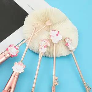 Professional Cosmetic Tool Kit With Pink Drawstring Bag Marie Cartoon Cat Makeup Brushes Designed Soft Pink Makeup Brushes Set