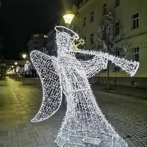 Commercial Christmas Angel Motif <b>Lights</b> Outdoor LED Wire Frame Decoration for Hotel Resort Garden Display - Product Image 1