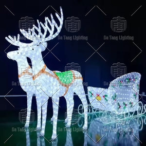 LED Santa Reindeer Sleigh <b>Light</b> for Commercial Christmas Display - Product Image 2