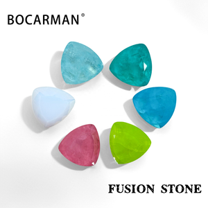 BOCARMAN Gemma Fusione Paraiba, <span class=keywords><strong>Pietra</strong></span> Sciolta Triangolare, Grana Cristallina sul Fondo, Fornitura all'Ingrosso per Gioielli - Product Image 4