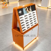 Vitrinas de Exhibición para Gafas Ópticas Personalizadas con Retroiluminación LED, Vitrina Óptica al por Mayor para Tiendas de Gafas